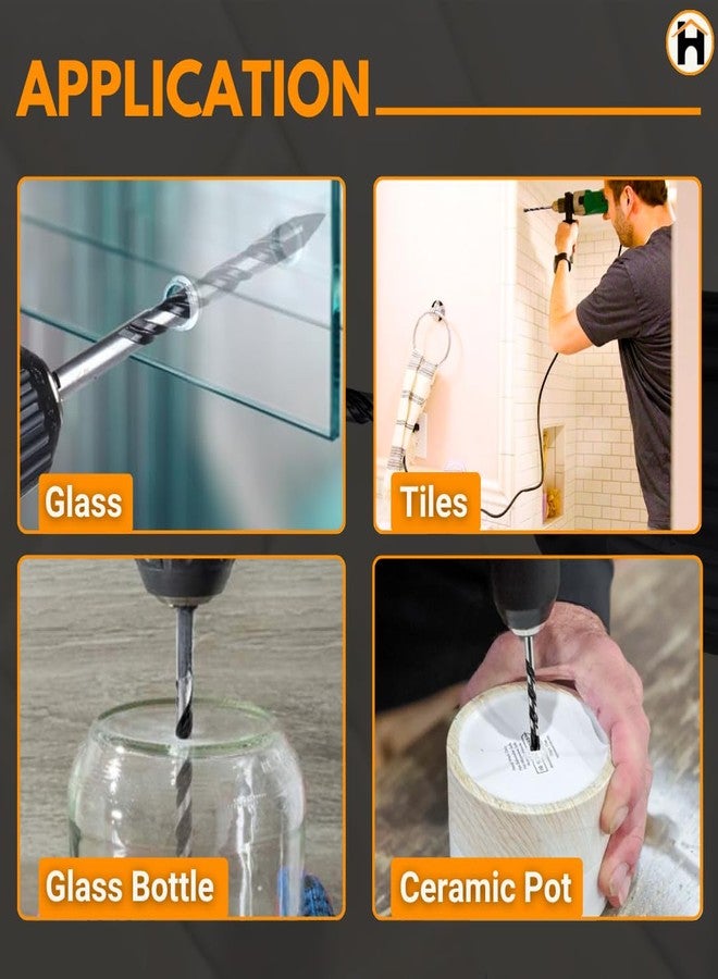 Homdum مجموعة رؤوس حفر البناء من هومدوم، 5 أحجام، رؤوس حفر من كربيد التنجستن، رؤوس حفر متعددة المواد للبلاط الخزفي والخرساني، والجدران الطوبية، والزجاج، والمرايا، والبلاستيك، والبناء، والخشب (من 5 مم إلى 12 مم). - Image 4